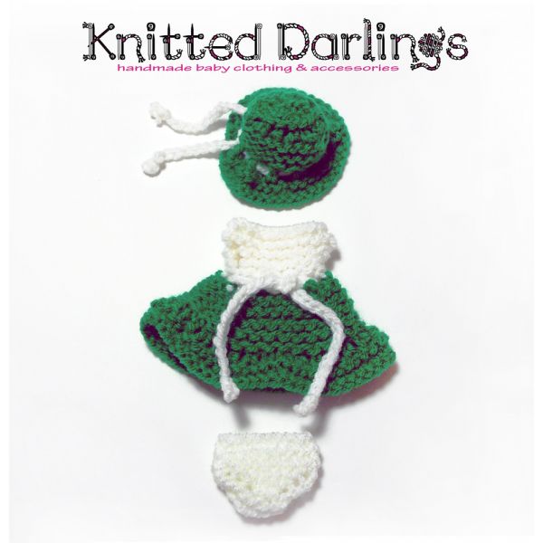 Handmade knitted 3 piece set for mini baby 4,5"- 5" by Knitted Darlings #36